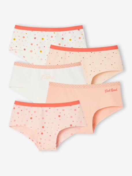 Pack de 5 shorties «pop» para niña albaricoque 