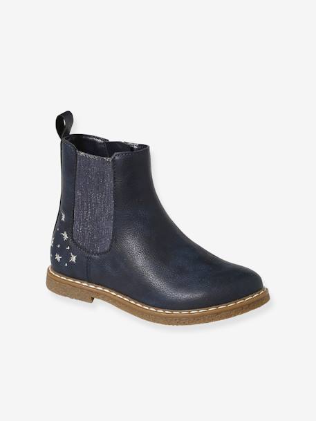 Botas con elásticos y cremallera para niña - Colección de maternidad azul 