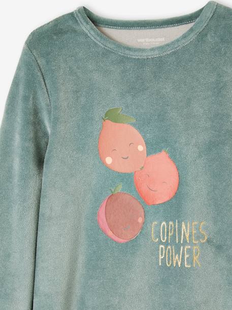 Pijama de terciopelo «fruta» para niña melocotón 