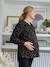 Blusa de pana con estampado para embarazo y lactancia negro 