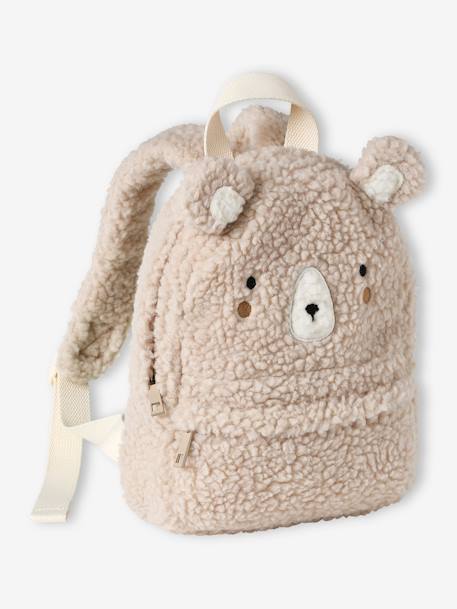 Mochila infantil de sherpa - «Oso» beige 