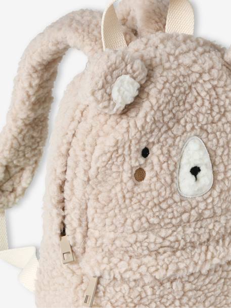 Mochila infantil de sherpa - «Oso» beige 