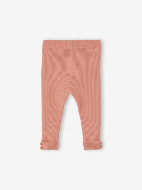 Leggings de punto tricot, para bebé coral 