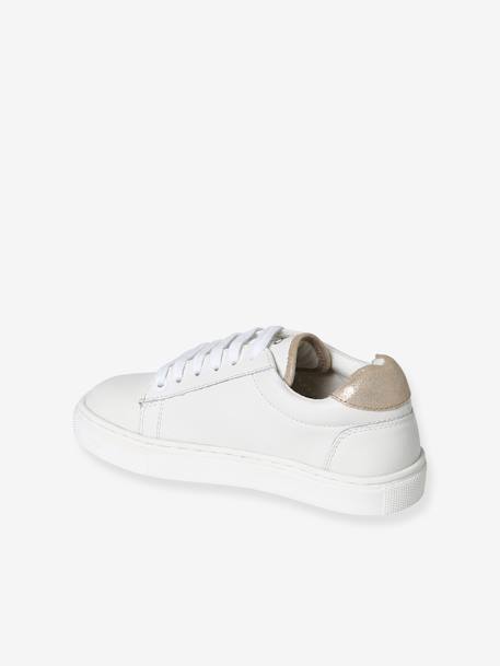 Zapatillas deportivas infantiles de piel blanco 