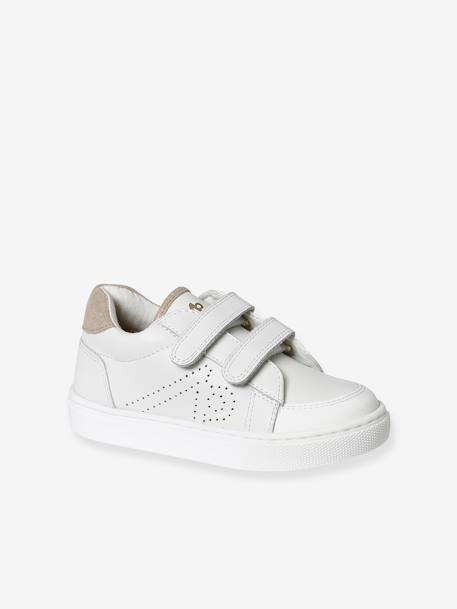 Zapatillas deportivas infantiles de piel blanco 