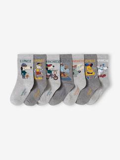 Ecorresponsables-Niño-Pack de 7 pares de calcetines para toda la semana «mascotas» para niño