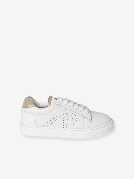 Zapatillas deportivas infantiles de piel blanco 