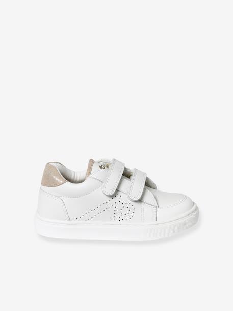 Zapatillas deportivas infantiles de piel blanco 