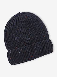 Niño-Gorro liso de punto de canalé, para niño