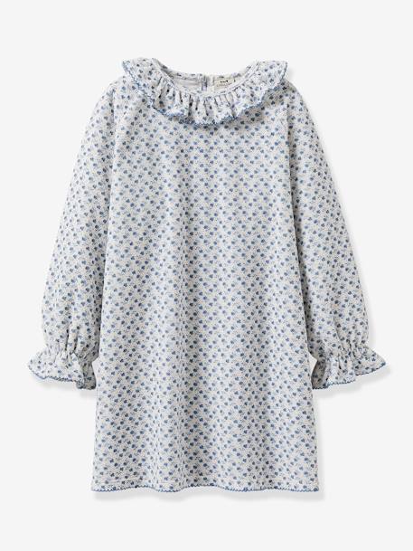 Camisón de terciopelo para niña - Cyrillus blanco estampado 