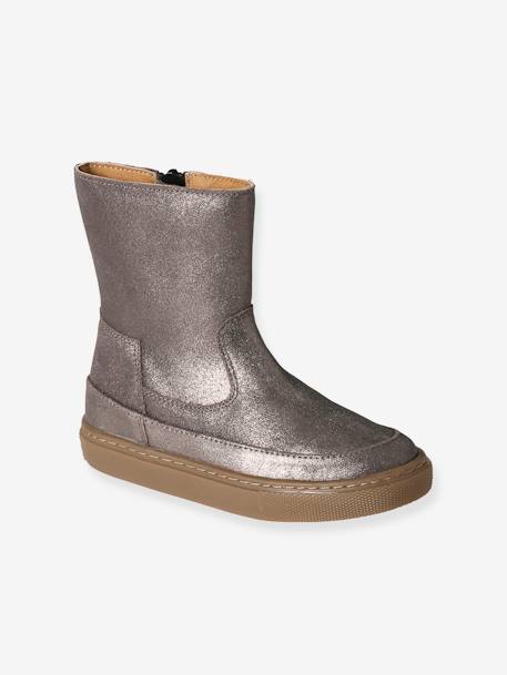 Botas de piel para niña - Colección de maternidad bronce 