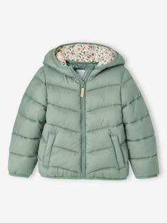 Chaqueta acolchada con estampado y capucha con forro polar para niña marrón  estampado - Vertbaudet