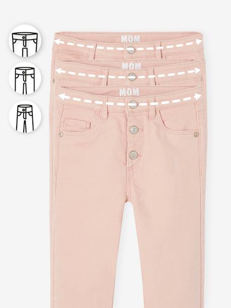 Pantalón «Mom fit» de MorphologiK Estrecho para niña crudo+melocotón+rosa maquillaje+tinta+verde pino 