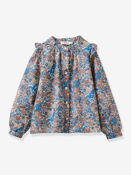 Camisa para niña de tejido Liberty® Margareth CYRILLUS blanco estampado 