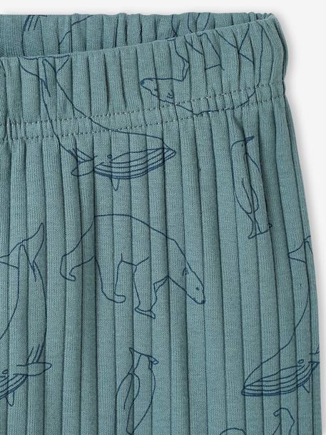 Pack de 2 pijamas de punto de canalé «oso» para niño verde esmeralda 