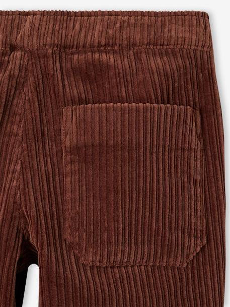 Pantalón de pana fácil de vestir para niño caramelo+verde pino 