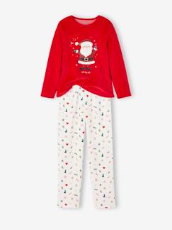 Niña-Pijamas-Pijama de terciopelo de Navidad para niña