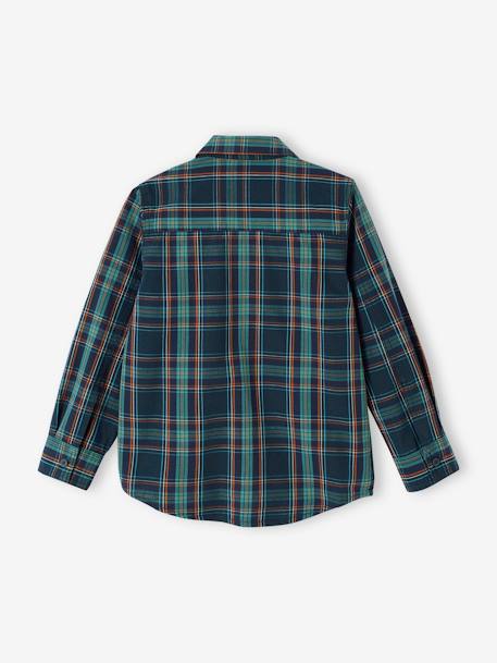 Camisa a cuadros para niño verde pino 