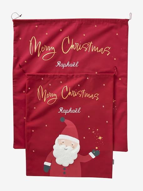 Bolsa personalizable para juguetes «Papá Noel» rojo 