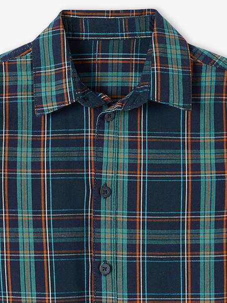 Camisa a cuadros para niño verde pino 