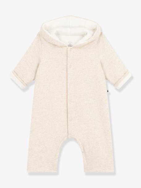 Mono largo guateado de algodón con capucha para bebé - PETIT BATEAU beige 