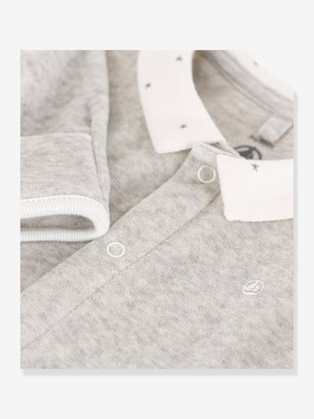 Pijama de terciopelo para bebé - PETIT BATEAU gris 