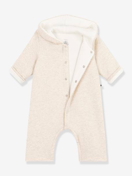 Mono largo guateado de algodón con capucha para bebé - PETIT BATEAU beige 