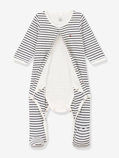 Body?pijama - PETIT BATEAU blanco estampado 