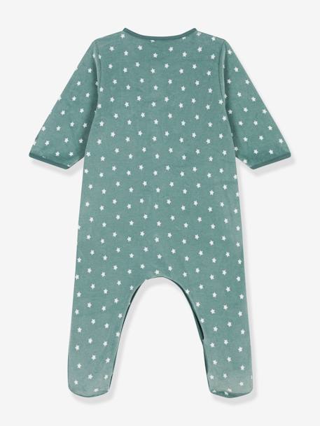 Pijama de terciopelo para bebé «Estrellas» - PETIT BATEAU verde estampado 