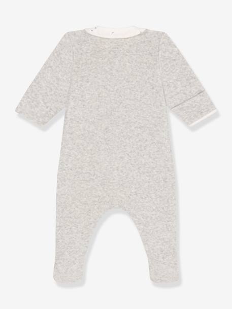 Pijama de terciopelo para bebé - PETIT BATEAU gris 