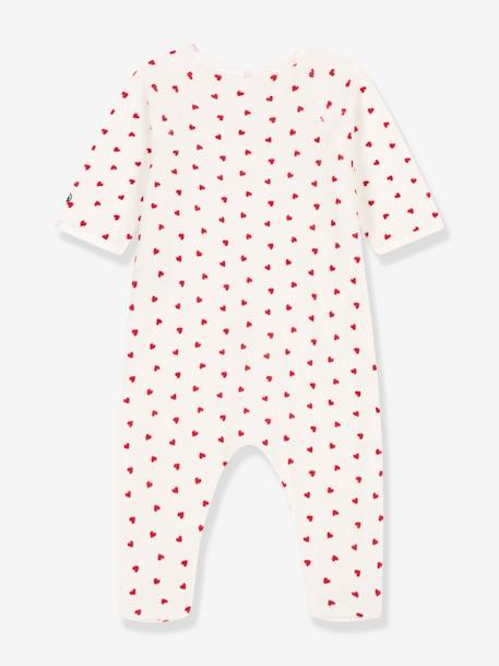 Pijama de terciopelo «Corazón» para bebé - PETIT BATEAU blanco estampado 