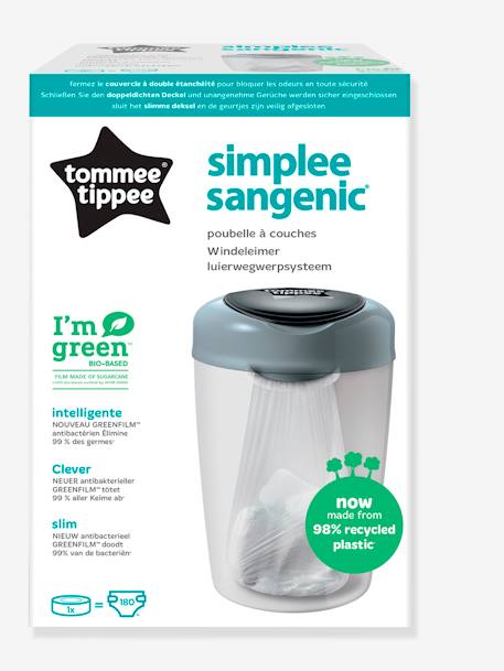 Cubo de basura para pañales Simplee Tommee tippee SANGENIC GRIS CLARO LISO 