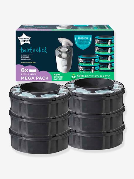 Lote de 6 recambios para contenedores de pañales Tec y Twist & Click TOMMEE TIPPEE Sangenic GRIS MEDIO LISO 