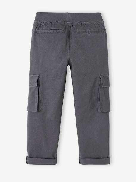 Pantalón cargo MorphologiK para niño - Talla de cadera MEDIANA fácil de vestir bronce+gris pizarra 