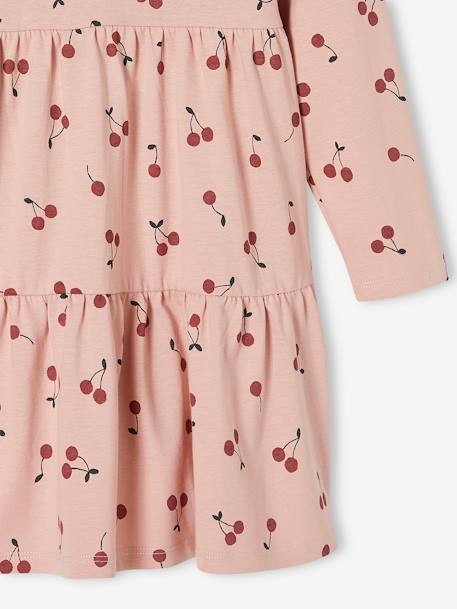 Conjunto para niña: vestido y cárdigan con volantes caramelo+rosa maquillaje 