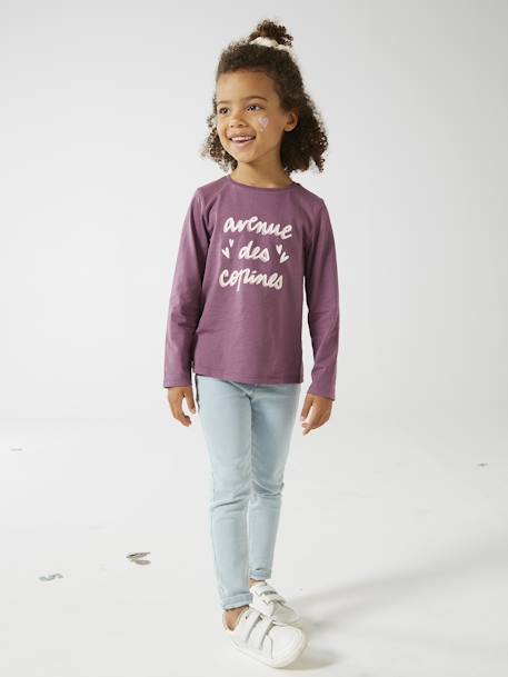 Camiseta con mensaje, para niña verde pino - Vertbaudet