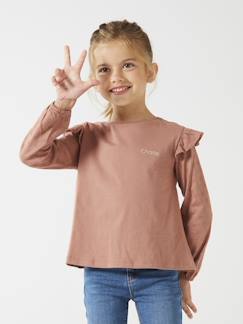 -Camiseta con volantes de manga larga para niña - BASICS