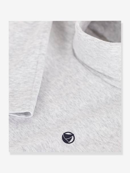 Camiseta de cuello alto de algodón orgánico PETIT BATEAU gris 