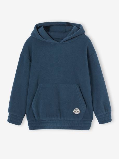 Sudadera de punto polar con capucha para niño azul oscuro 