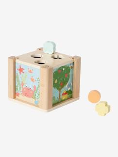 Cubo de desarrollo 2 en 1: Puzzles de madera FSC® con formas para encajar