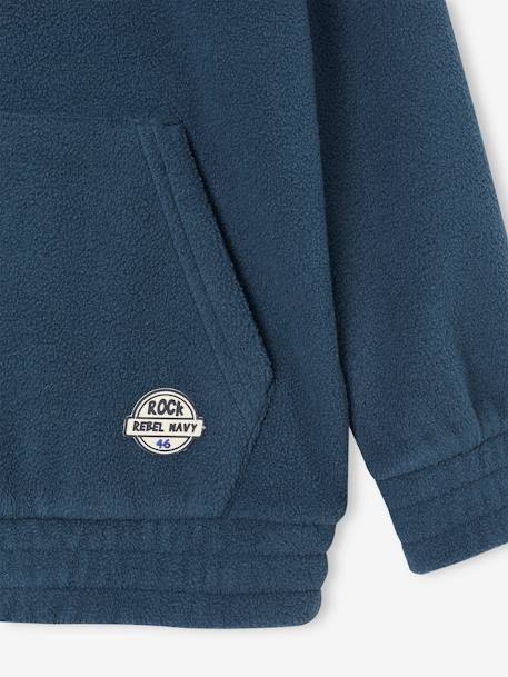 Sudadera de punto polar con capucha para niño azul oscuro 