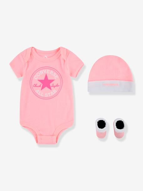 Pack 2 bodies bebé rosado liso y corazones - TRICOT