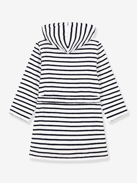 Albornoz de rizo a rayas PETIT BATEAU blanco estampado 