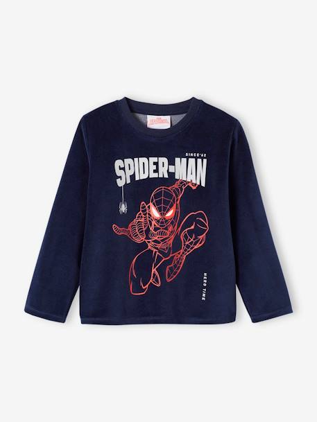 Pijama de terciopelo de Marvel® Spider-Man para niño azul marino 