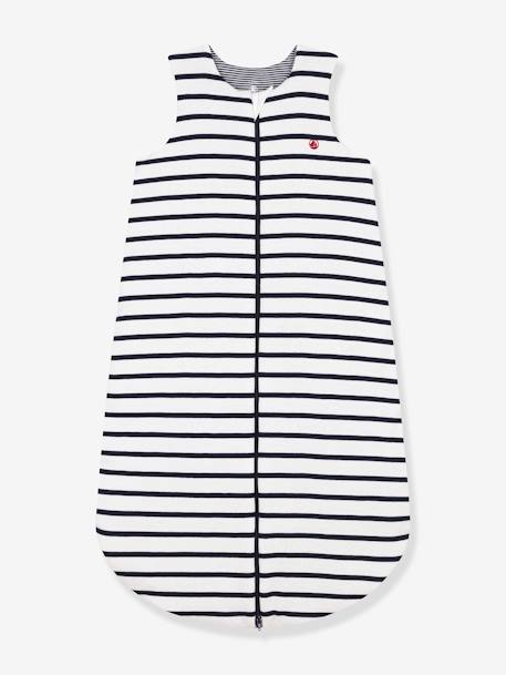 Saquito a rayas de algodón PETIT BATEAU blanco estampado 