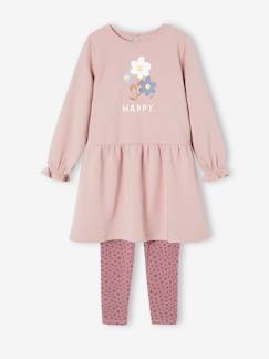 -Conjunto de vestido de felpa y leggings, para niña