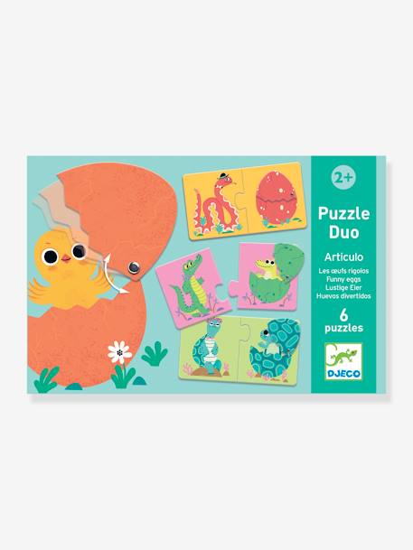 Puzzle Duo - Huevos divertidos - DJECO naranja 