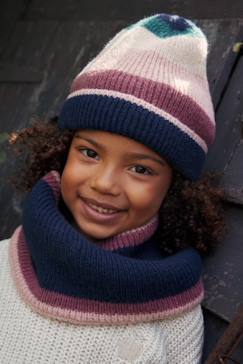 -Conjunto para niña: gorro + snood + guantes o manoplas colorblock