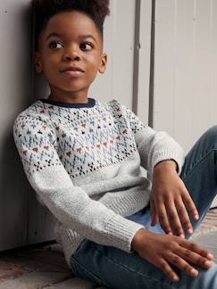 Niño-Jerséis, chaquetas de punto, sudaderas-Jersey jacquard jaspeado para niño