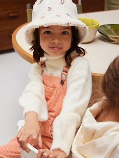 Sombrero bob para niña de sherpa con flores bordadas